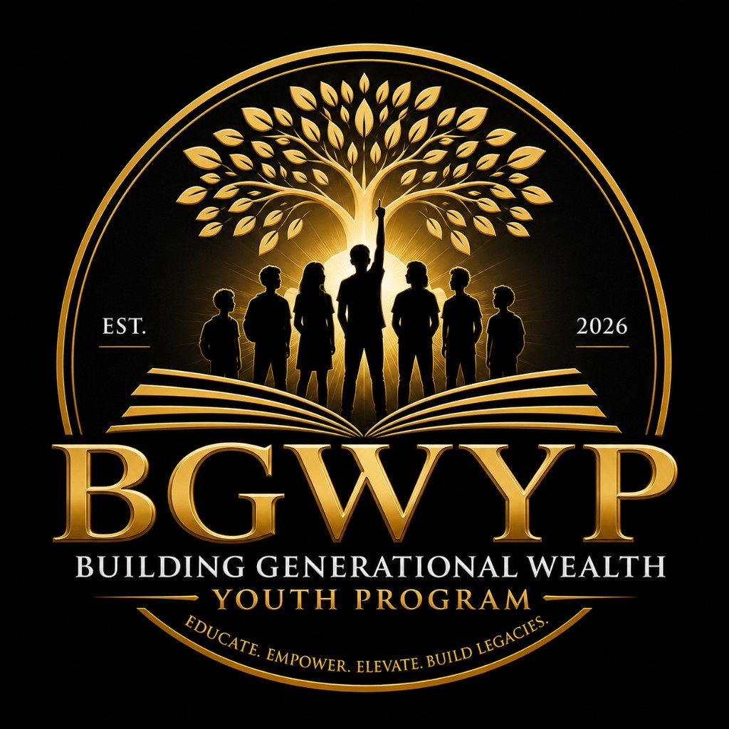 BGWYP emblem: a gold tree growing from an open book above youth silhouettes, with the program name and motto